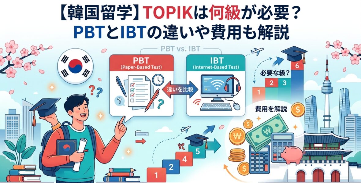 【韓国留学】TOPIKは何級が必要？PBTとIBTの違いや費用も解説